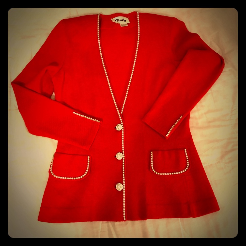Toula Red 3 Piece Skirt Suit